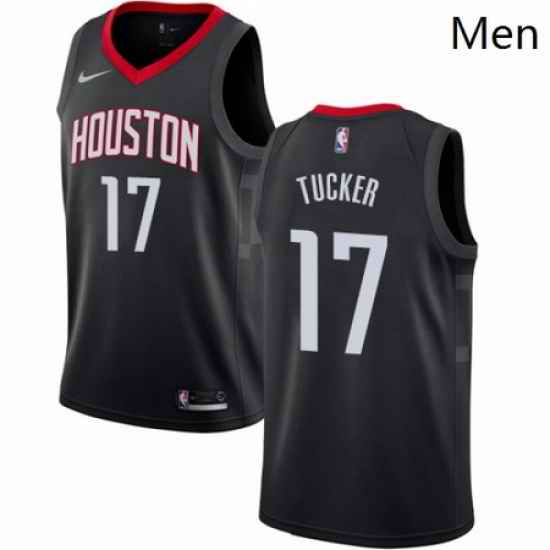 Mens Nike Houston Rockets 17 PJ Tucker Swingman Black NBA Jersey Statement Edition